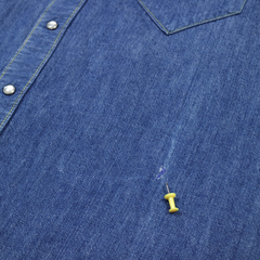 Vtg Rockmount USA Denim Western Shirt Size L