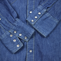 Vtg Rockmount USA Denim Western Shirt Size L