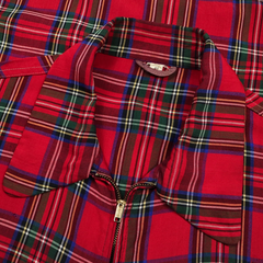 Vintage 50-60s Red Plaid Drizzler Jacket Conmar Zipper Size XL