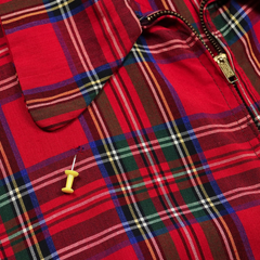 Vintage 50-60s Red Plaid Drizzler Jacket Conmar Zipper Size XL