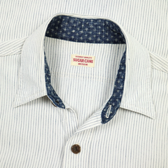 Sugar Cane Japan Stripe Work Shirt S/S Size M
