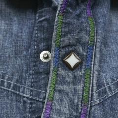 Eternal Indigo Canvas Western Shirt Size M