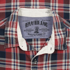Replay Brand Herringbone Plaid Shirt Size S