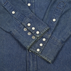 90s Wrangler Made in USA Denim Western Shirt Size M