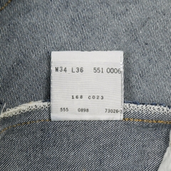 1998 Levi's 551ZXX Valencia Factory Selvedge Denim Jeans Size W32