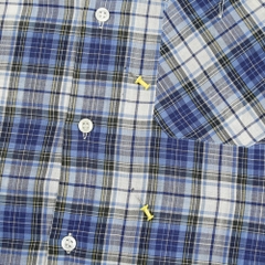 80s Sears Vintage Short-sleeve Plaid Shirt Size M