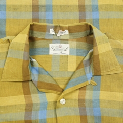 60s Vintage Donegal Loop Collar Plaid Shirt Size M