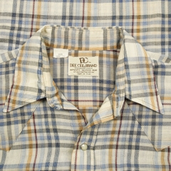 70s Vintage Dee Cee USA Plaid Western Shirt Size M