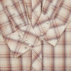 80s Dan River Brand Plaid Western Shirt Size M