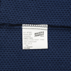 Naked & Famous Indigo Sashiko Kimono Shirt Size M