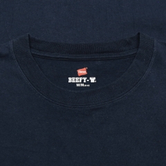 Hanes Beefy-T Comfort Navy L/S T-Shirt Size M