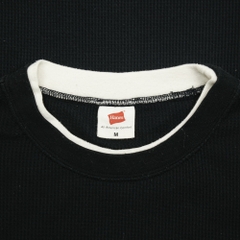 Hanes Comfort Black Waffle T-Shirt Size S