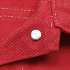 Vtg 80s Levi's USA Red Denim Vest Women Size M