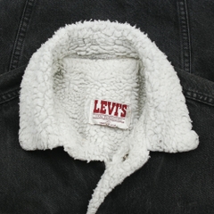 80s Levi's USA Sherpa-lined Black Denim Jacket Size XS