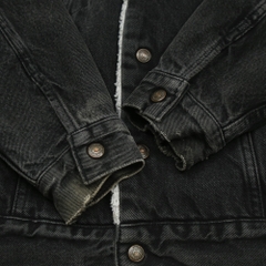80s Levi's USA Sherpa-lined Black Denim Jacket Size XS