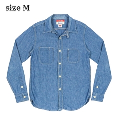 UES Mfg Made in Japan Chambray Work Shirt Size M