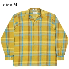 60s Vintage Donegal Loop Collar Plaid Shirt Size M