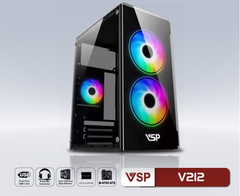 Vỏ Case VSP V212 Gaming M-Atx Hai Mặt Kính Cường Lực ( Chưa Có Fan Led )