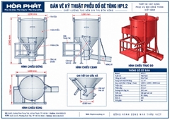 Phễu đổ bê tông 1.2 khối có máng xoay