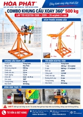 Combo khung cẩu xoay 360 độ 500kg lắp tời KCD750-1500 35 mét/phút