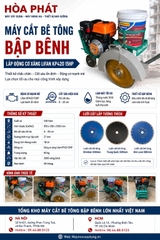 Máy cắt bê tông bập bênh lắp động cơ xăng Lifan KP420 15HP