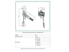 Pa lăng xích lắc tay Kawasaki 3 tấn 1.5m