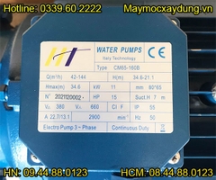 Máy bơm công nghiệp HT CM65-160B 11KW 15HP 380V