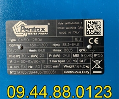 Máy bơm công nghiệp Pentax CM50-250A 22KW/30HP