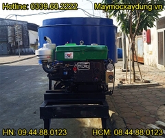 Máy trộn bê tông cưỡng bức cầu ô tô 1500 Lít lắp đầu nổ D30