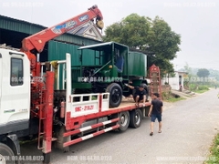 Máy trộn bê tông tự hành 4 khối 2 cầu phanh hơi lốc kê