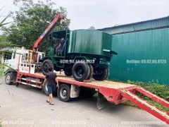 Máy trộn bê tông tự hành 4 khối 2 cầu phanh hơi lốc kê