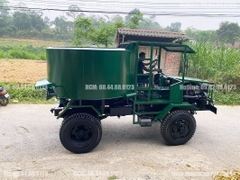 Máy trộn bê tông tự hành 4 khối 2 cầu phanh hơi lốc kê