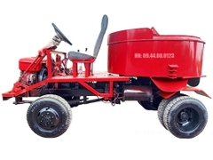 Máy trộn bê tông tự hành 12 bao 2 cầu Phanh hơi lốc kê