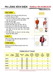 Pa lăng xích điện Kenbo 5 tấn 6m DHS5 220V