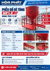 Phễu đổ bê tông 1.2 khối có máng xoay