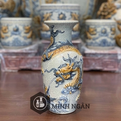 lộc bình rồng men rạn đắp nổi