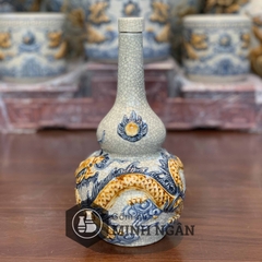 nậm rượu rồng men rạn đắp nổi