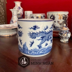 Bát hương rồng men lam