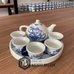 bộ ấm chén cúng men lam