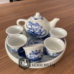 bộ ấm chén cúng men lam