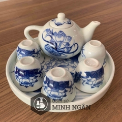 bộ ấm chén cúng men lam