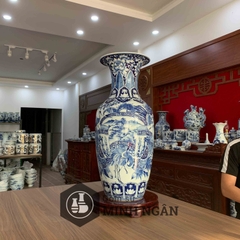 lộc bình cuốn thư vẽ kỹ men lam