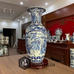 lộc bình cuốn thư vẽ kỹ men lam