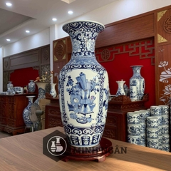 lộc bình tứ cảnh vẽ kỹ men lam