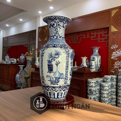 lộc bình tứ cảnh vẽ kỹ men lam