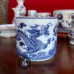 Bát hương rồng men lam