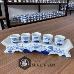 Kỷ ngai 5 chén men lam
