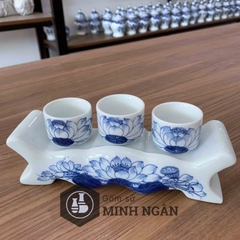 Kỷ ngai 3 chén men lam