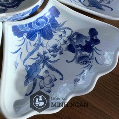 Bộ đồ ăn cúng gia tiên men lam