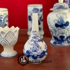 Nậm rượu 1 bầu sen men lam